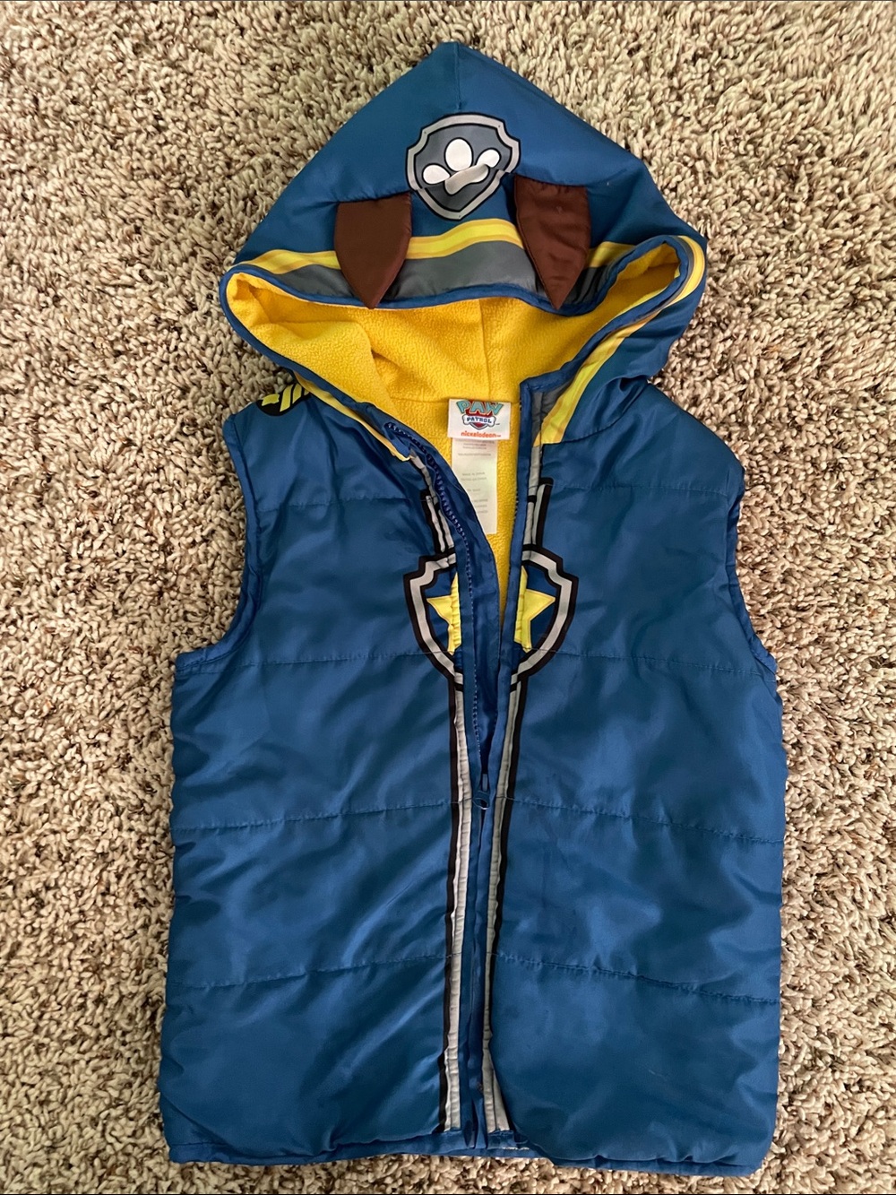 Nickelodeon Blue and Yellow Paw Patrol Hooded Puffer Vest